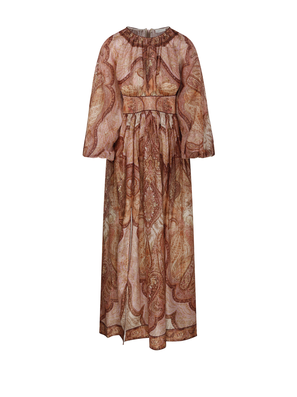 WOMAN ZIMMERMANN RED COTTON WANDERLUST LONG SLEEVE MIDI DRESS