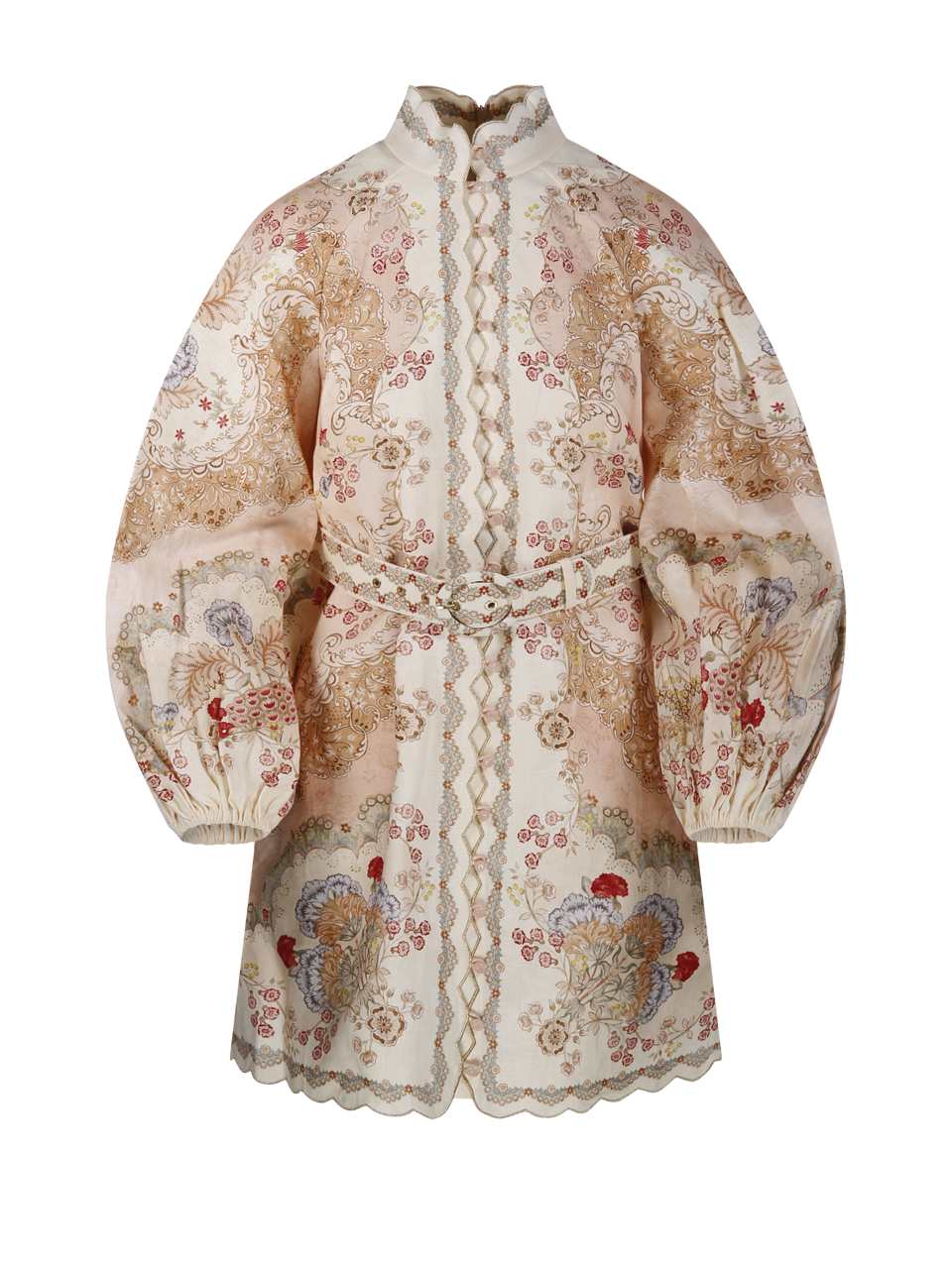 WOMAN ZIMMERMANN PINK LINEN DAYLIGHT MINI DRESS