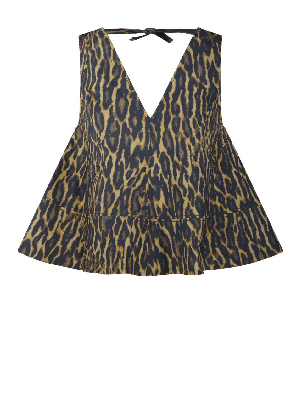 WOMAN GANNI MULTICOLOR ORGANIC COTTON PRINTED STRETCH A-LINE TOP