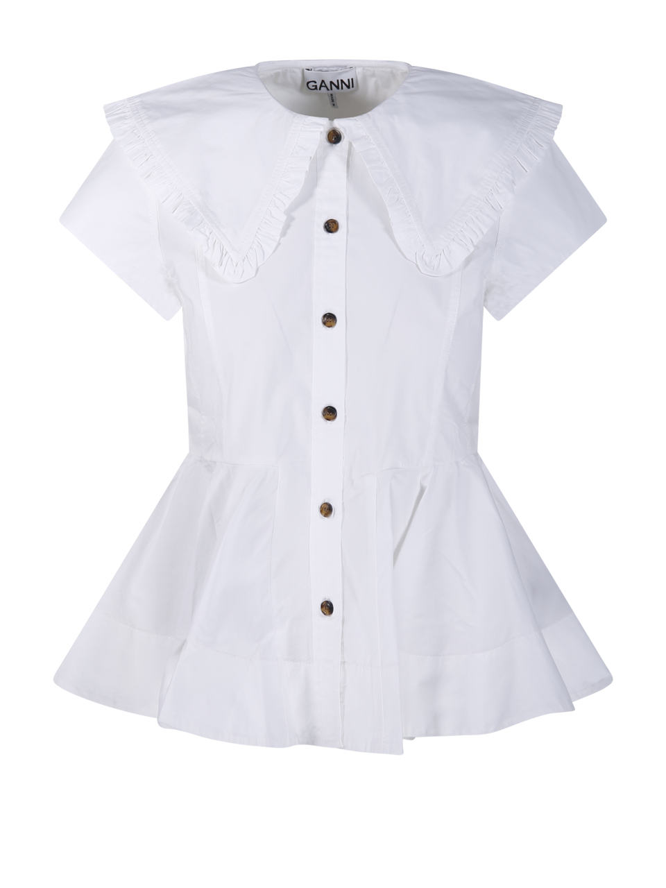 STRETCH COTTON PETER PAN COLLAR SHIRT