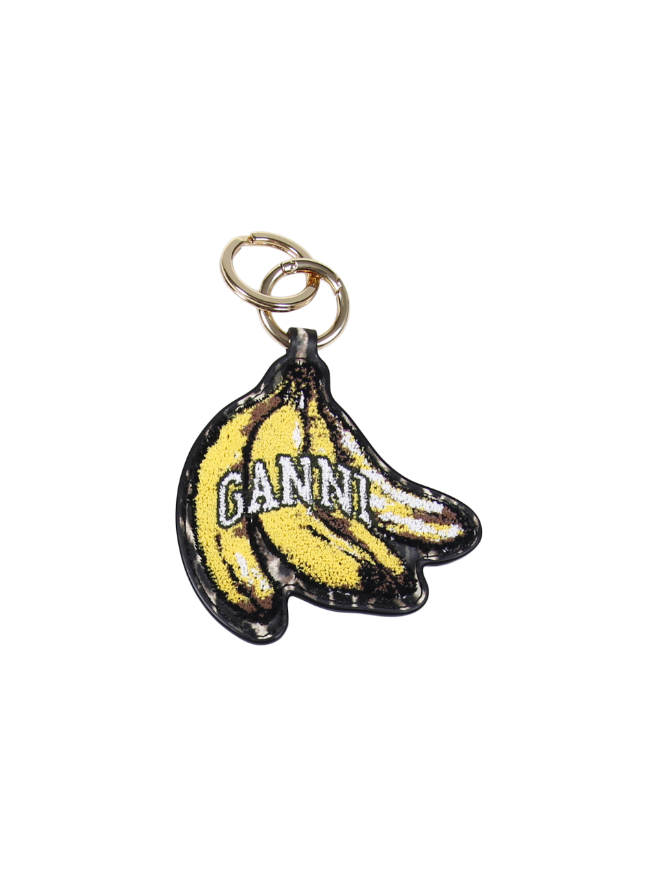 WOMAN GANNI YELLOW RECYCLED LEATHER BANANA KEYRING