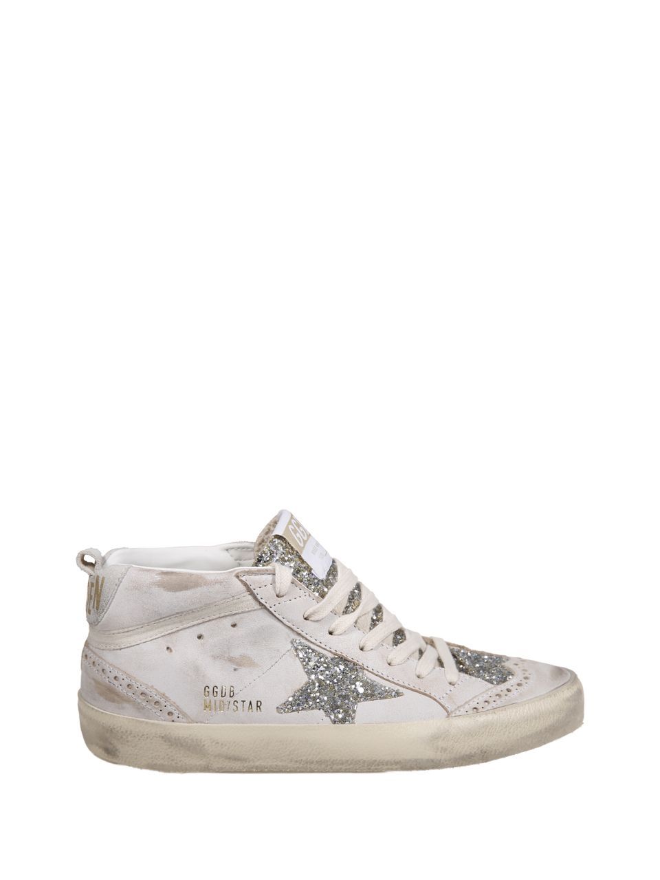 WOMAN GOLDEN GOOSE WHITE LEATHER MID STARSNEAKERS 