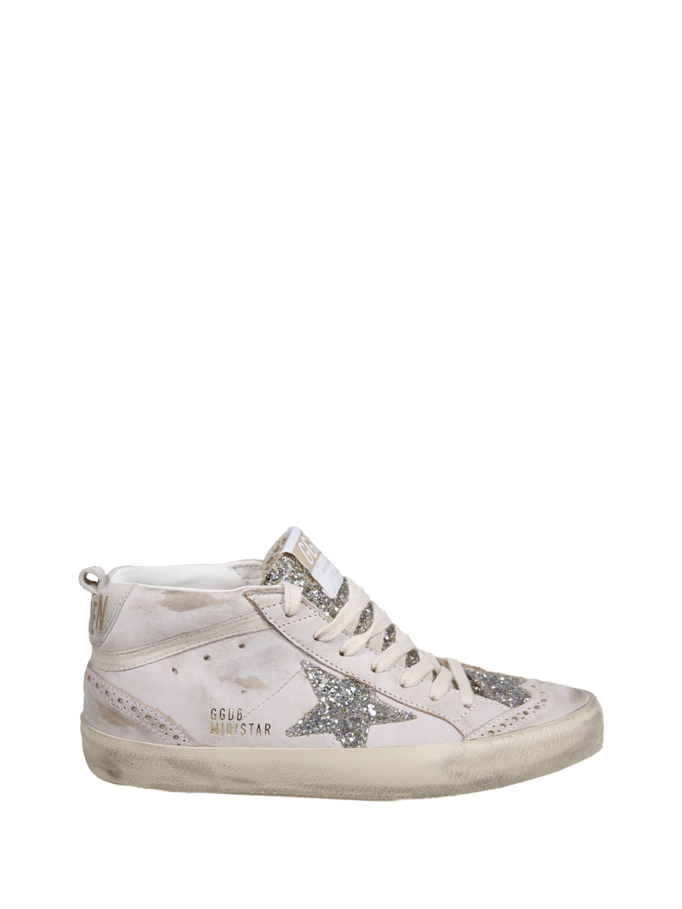 DONNA GOLDEN GOOSE SNEAKERS MID STAR IN PELLE BIANCA