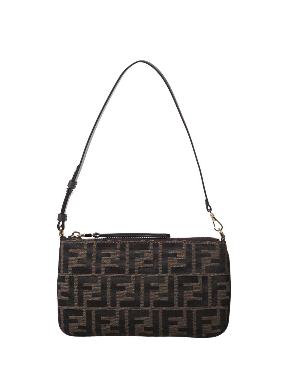WOMAN FENDI BROWN POLYESTER FLAT BAGUETTE