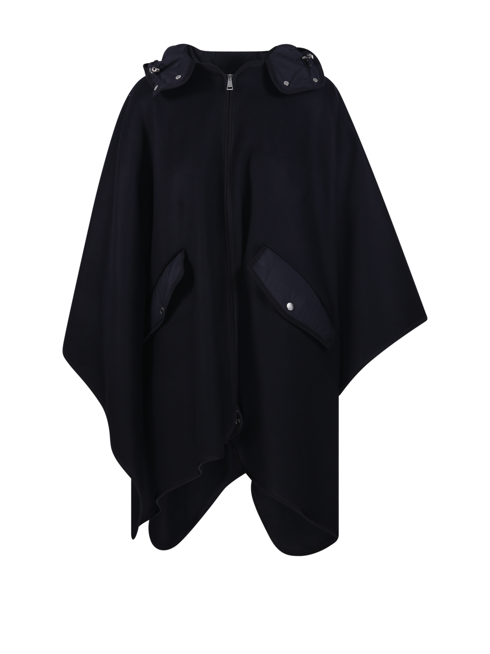 WOMAN MONCLER BLUE VIRGIN WOOL CAPE