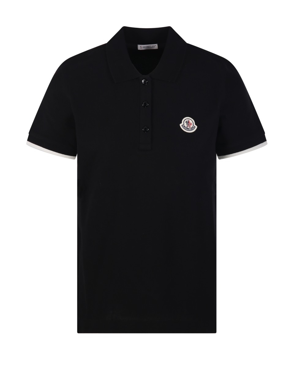 WOMAN MONCLER BLACK COTTON SS POLO