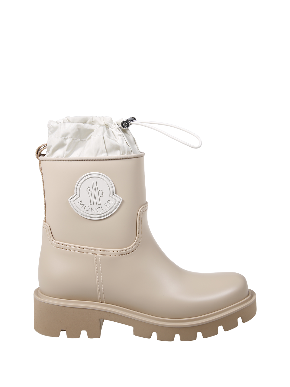WOMAN MONCLER BEIGE PVC KICKSTREAM RAIN BOOTS