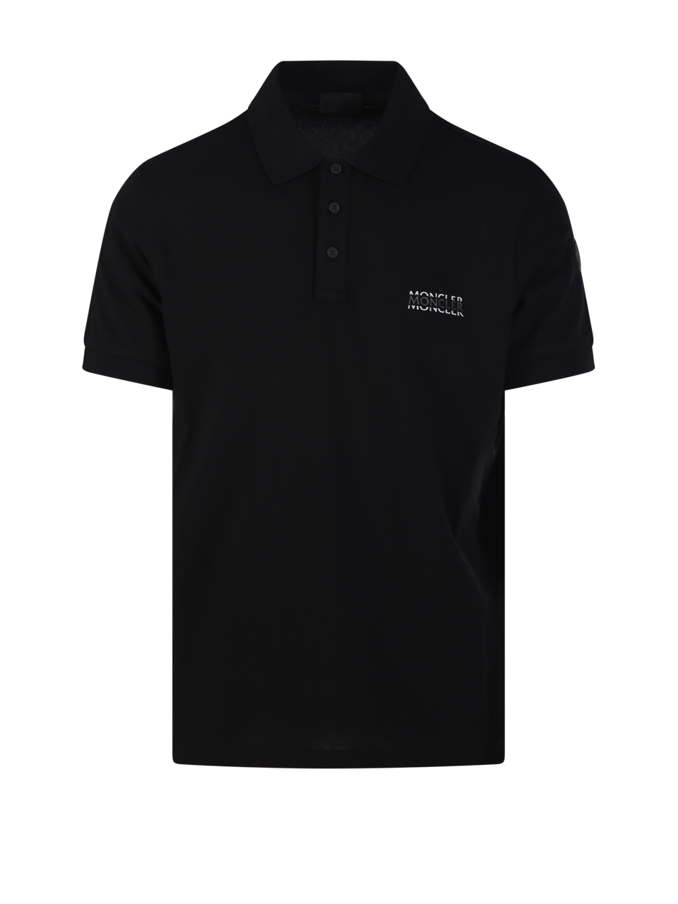 MEN MONCLER BLACK COTTON SS POLO