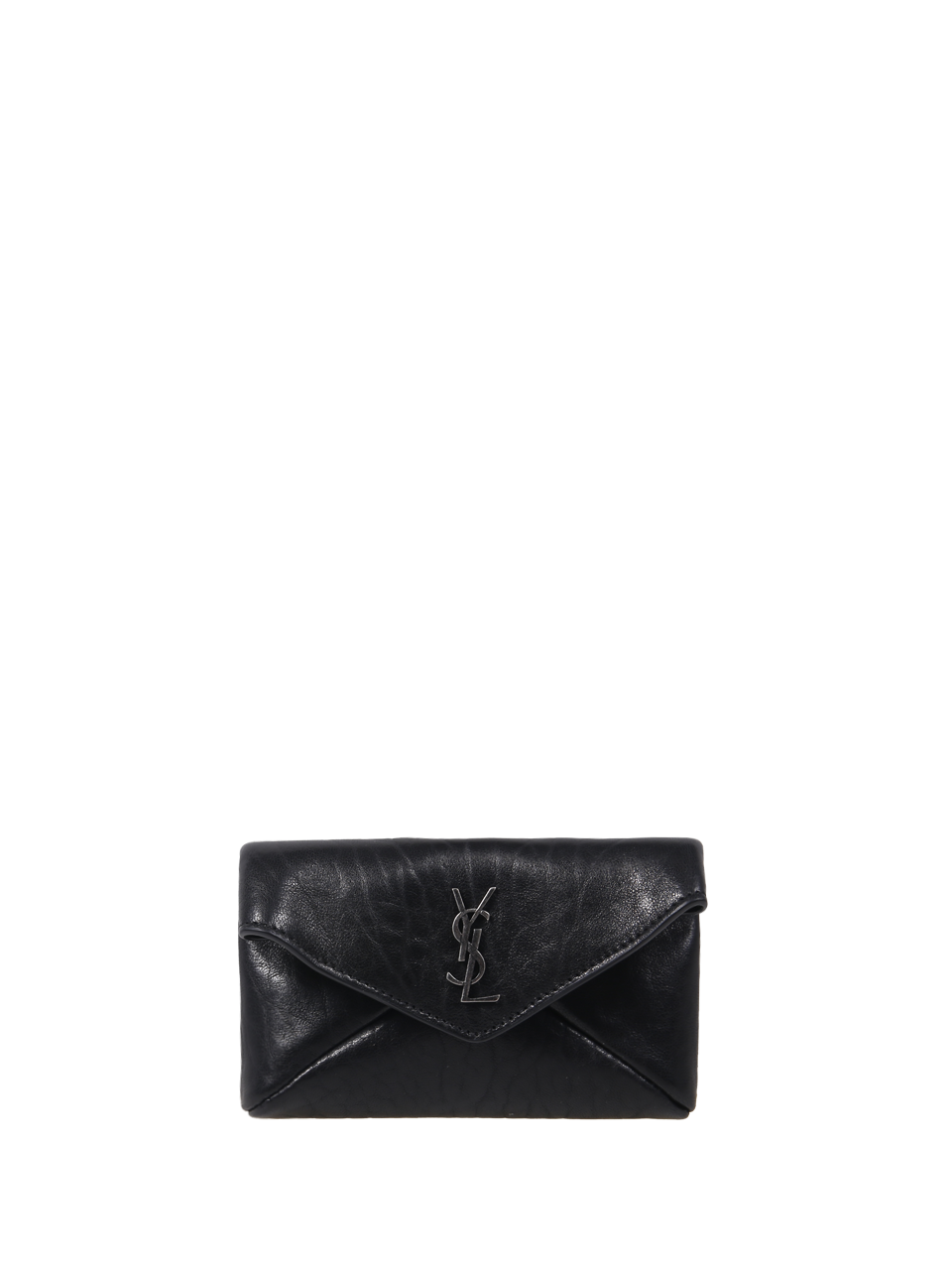 MEN SAINT LAURENT BLACK LEATHER ENVELOPE CARD CASE