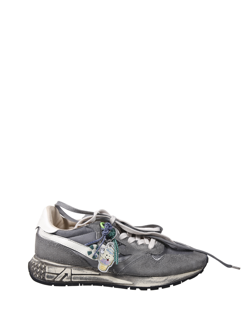 MEN AUTRY GREY LEATHER REELWIND LOW SNEAKER 