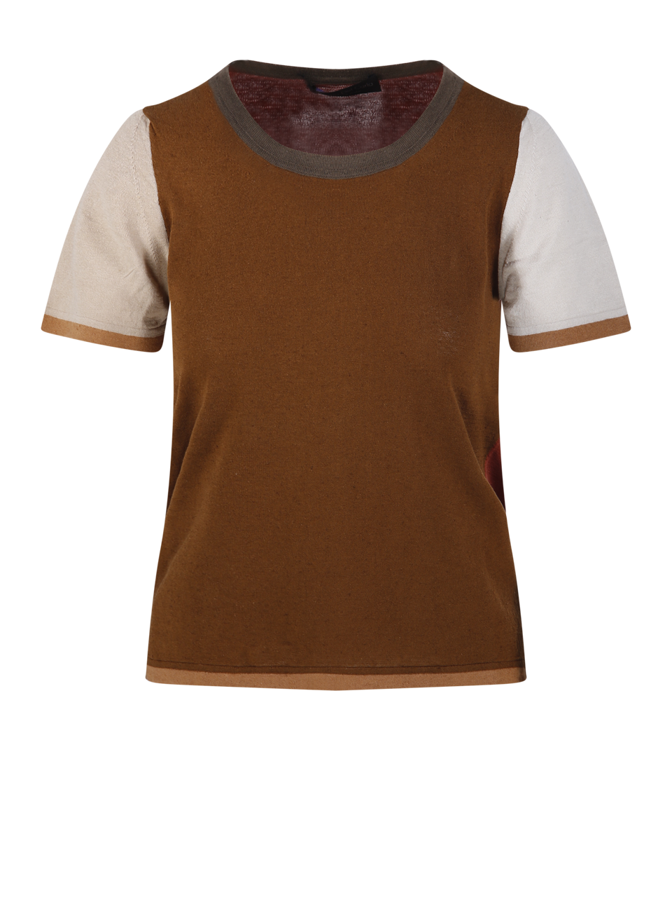 DONNA FABRIZIO DEL CARLO T-SHIRT GIROCOLLO IN COTONE MARRONE