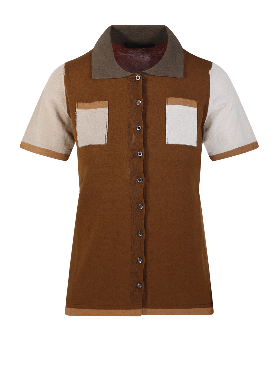 WOMAN FABRIZIO DEL CARLO BROWN COTTON POLO