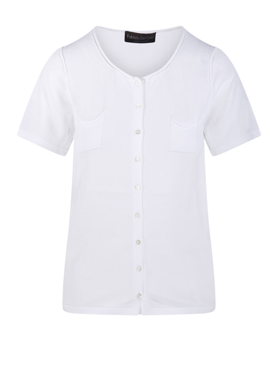 WOMAN FABRIZIO DEL CARLO WHITE COTTON CARDIGAN