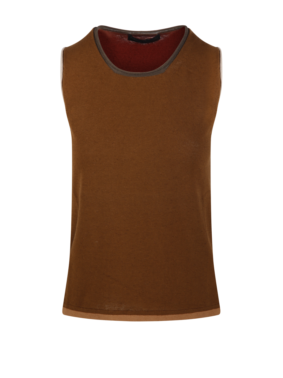 WOMAN FABRIZIO DEL CARLO BROWN COTTON GILET