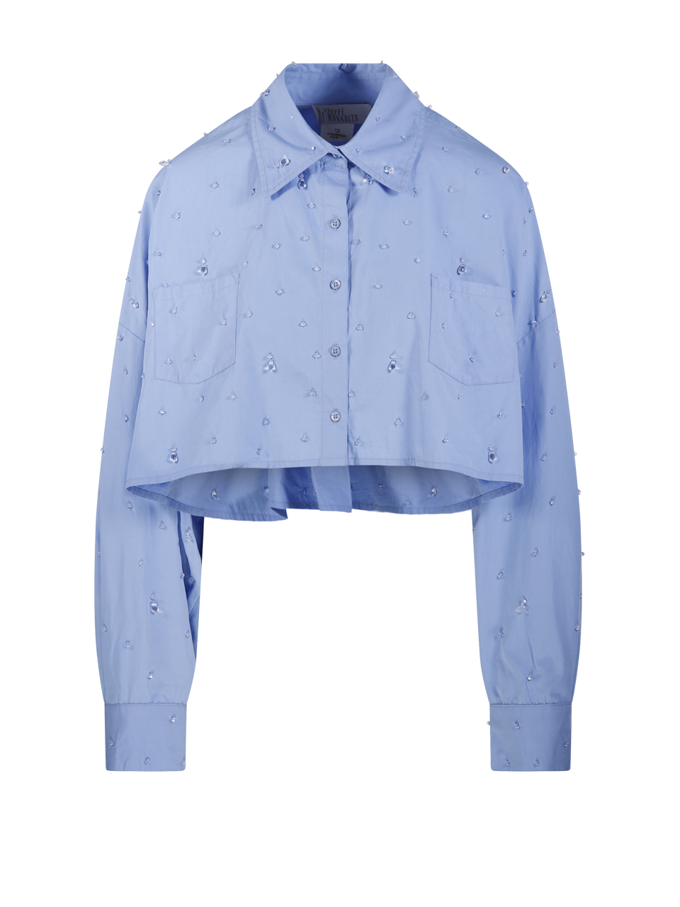WOMAN GIUSEPPE DI MORABITO BLUE COTTON SHIRT
