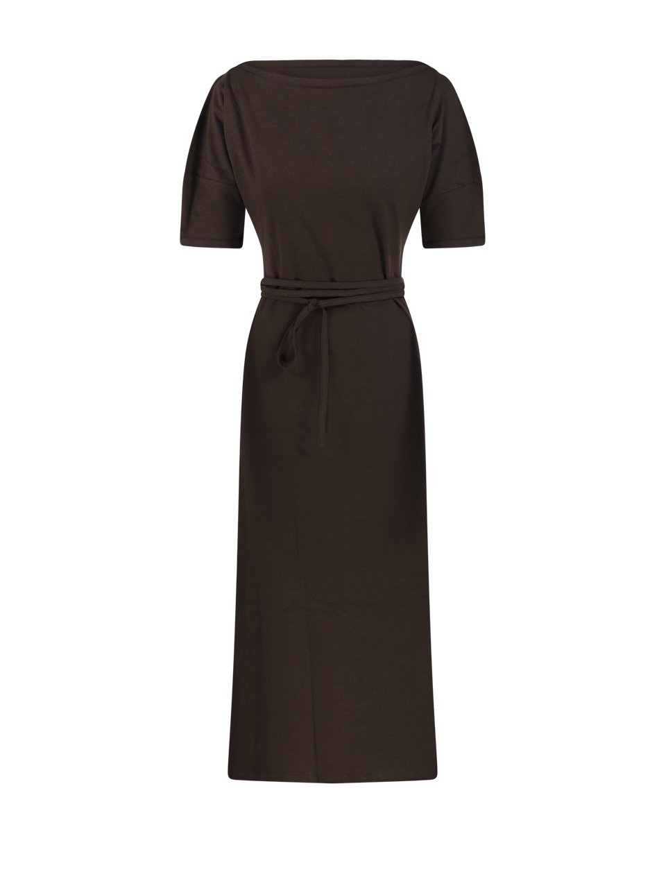 WOMAN LEMAIRE BROWN COTTON OFF SHOULDER DRESS