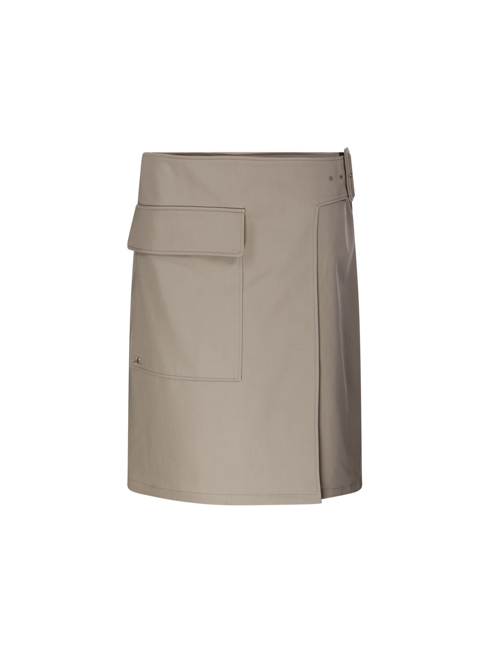 WOMAN COURREGES BEIGE COTTON UTILITY BUCKLE COTTON SKIRT