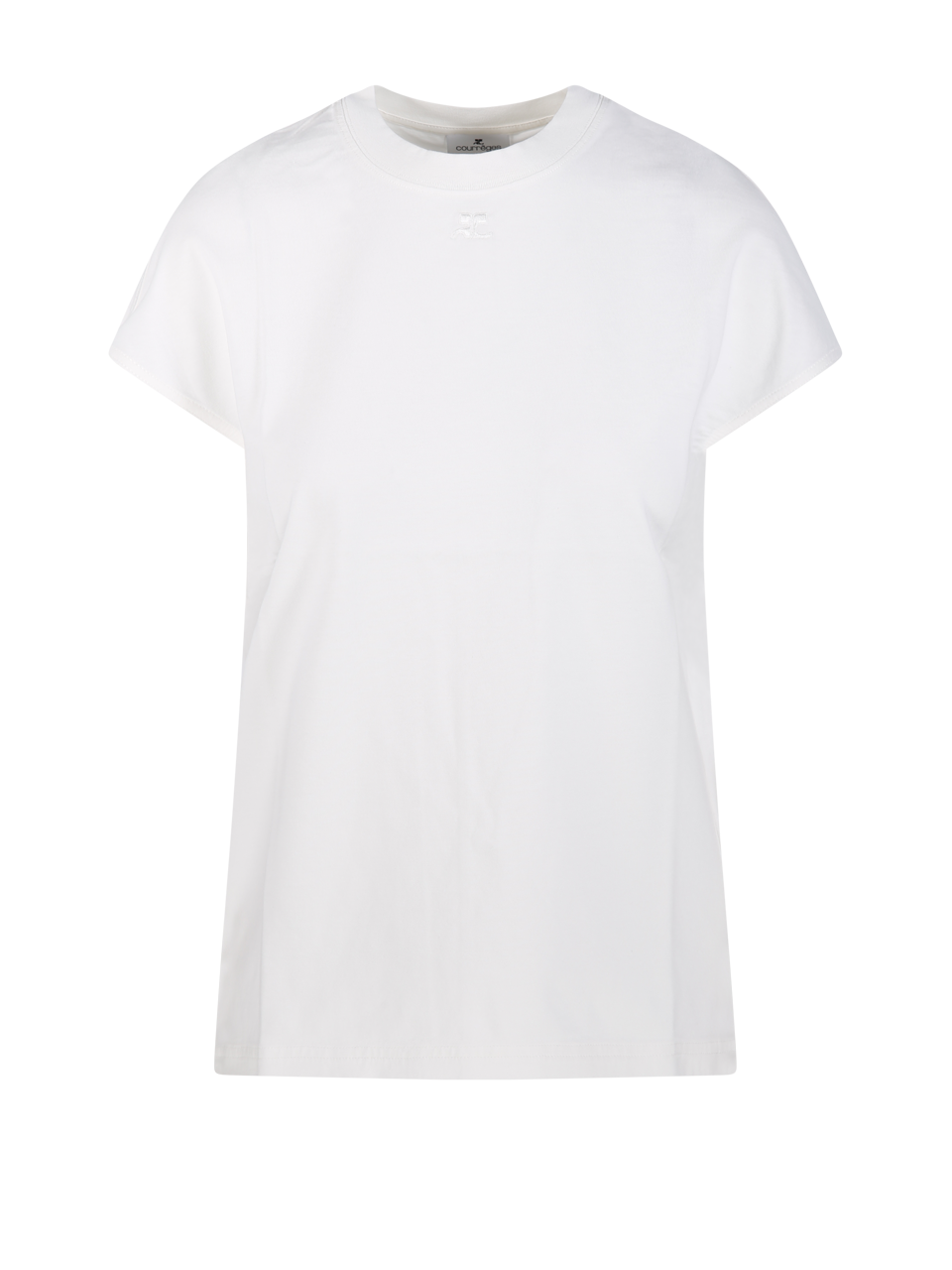 WOMAN COURREGES WHITE COTTON OVERSIZED T-SHIRT