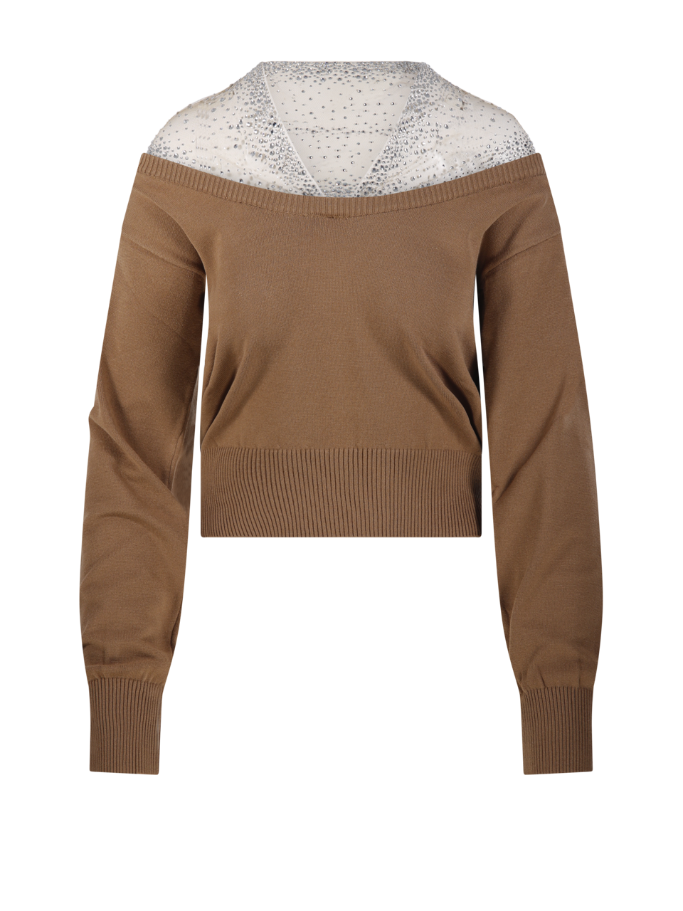 WOMAN GIUSEPE DI MORABITO BROWN VISCOSE SWEATER