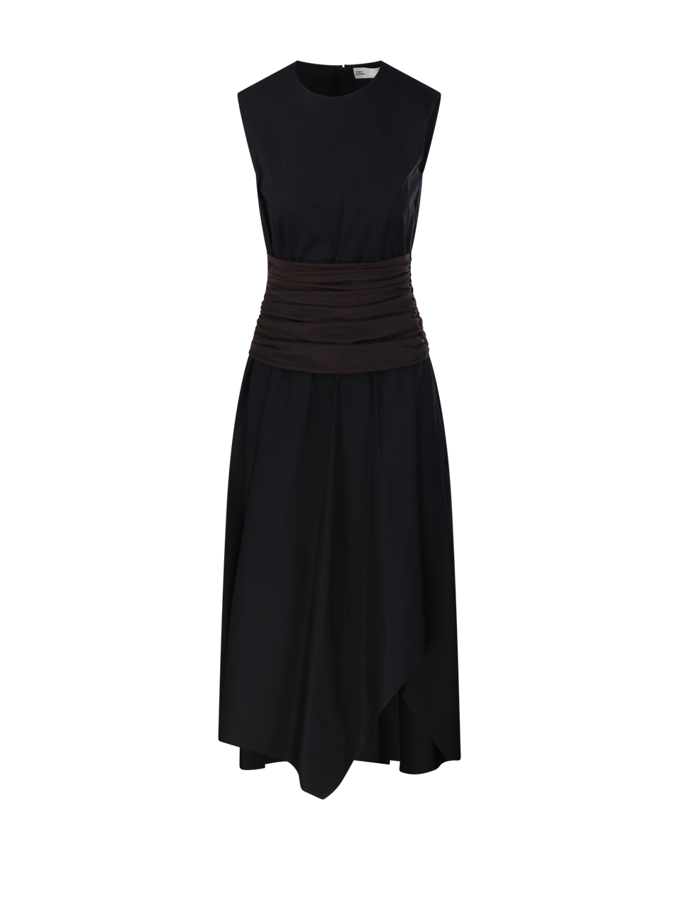 WOMAN TORY BURCH BLACK COTTON ASYMMETRIC DRESS