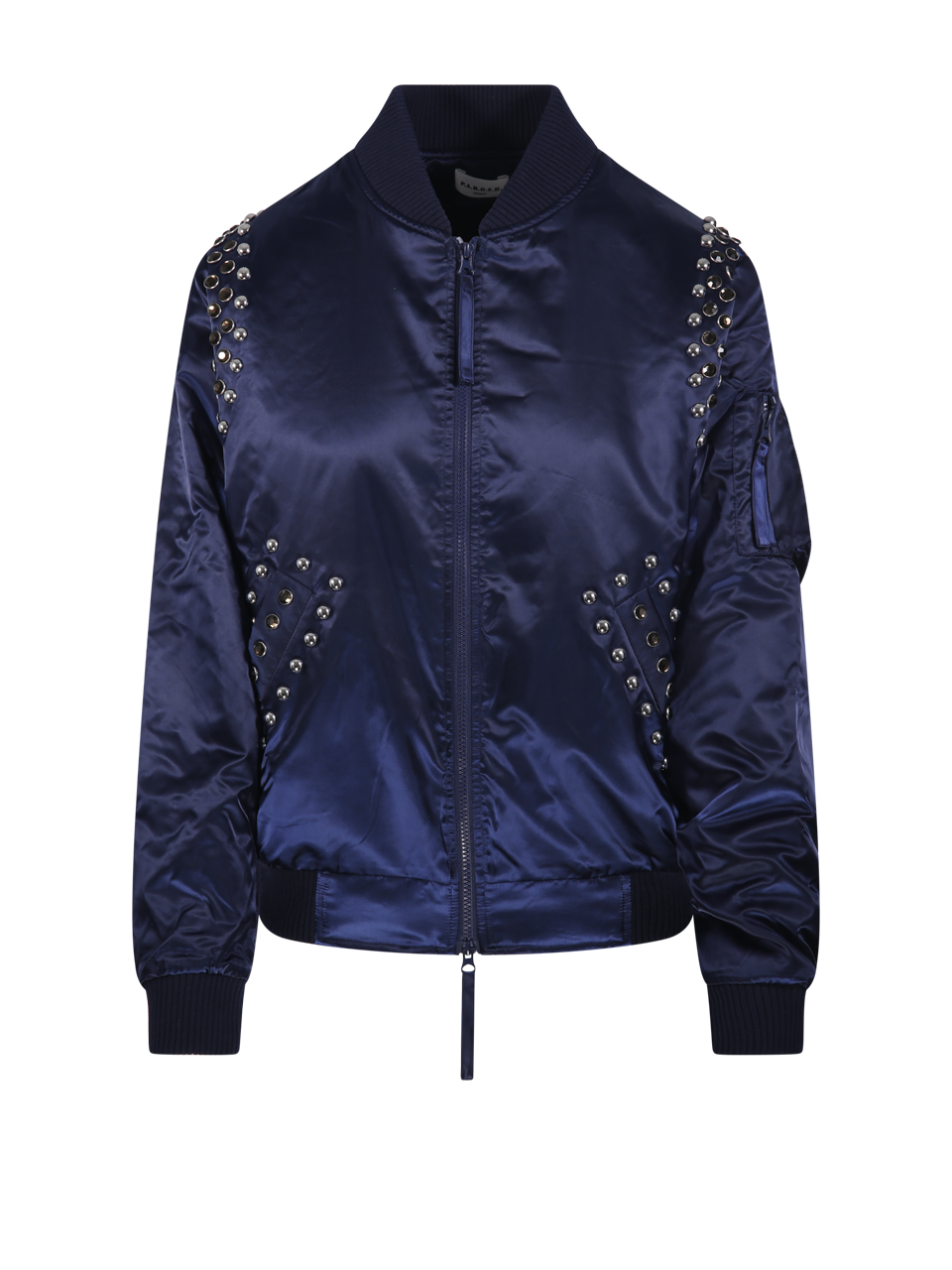 WOMAN PAROSH BLUE POLYAMIDE BOMBER JACKET