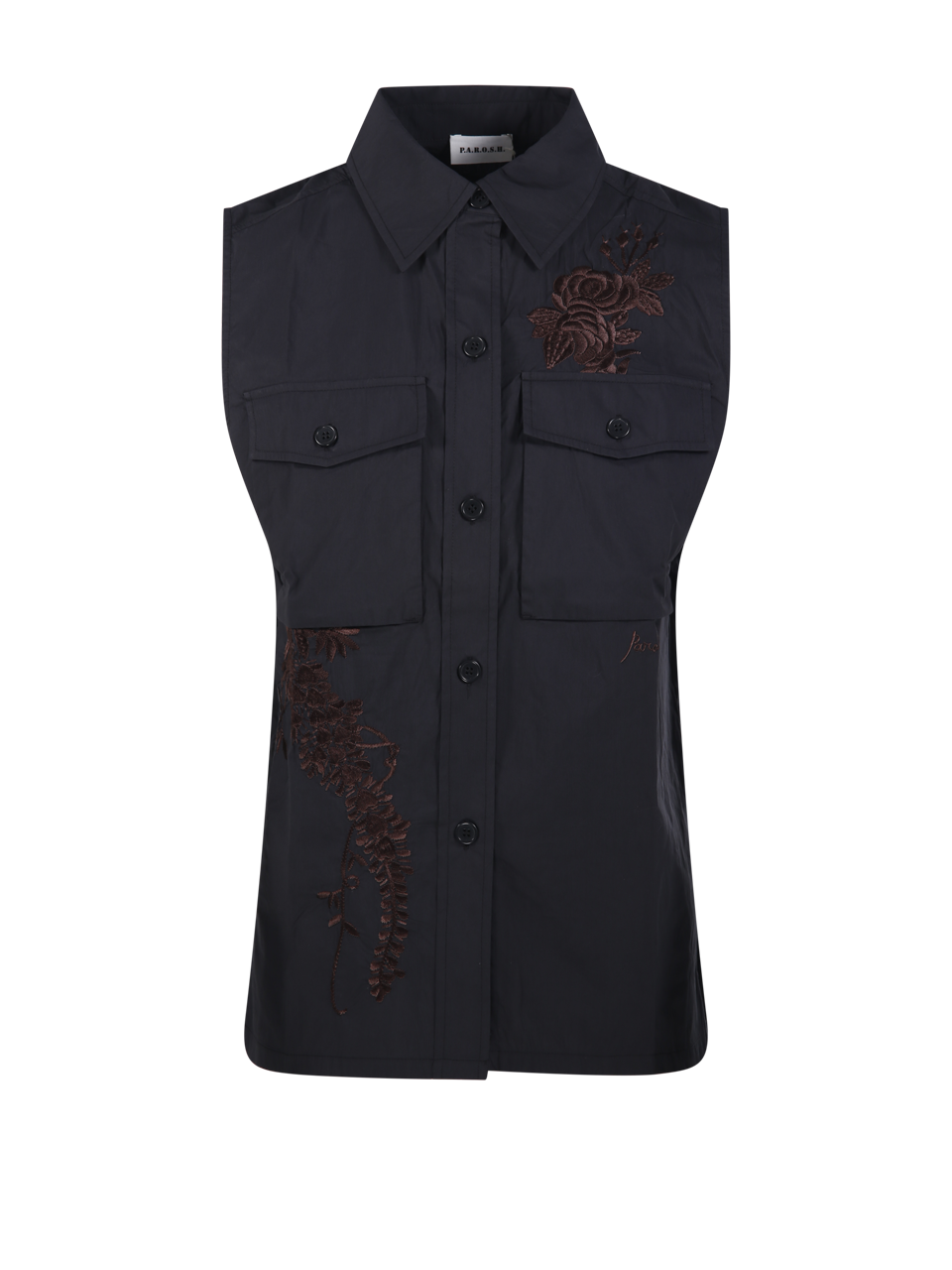 WOMAN PAROSH BLACK POLYAMIDE SHIRT
