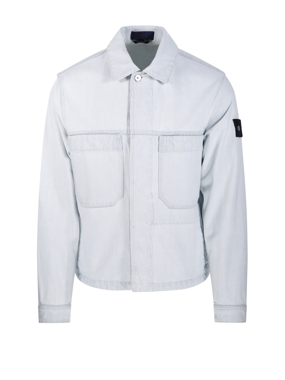 UOMO STONE ISLAND GIACCA BIKER IN COTONE BLU