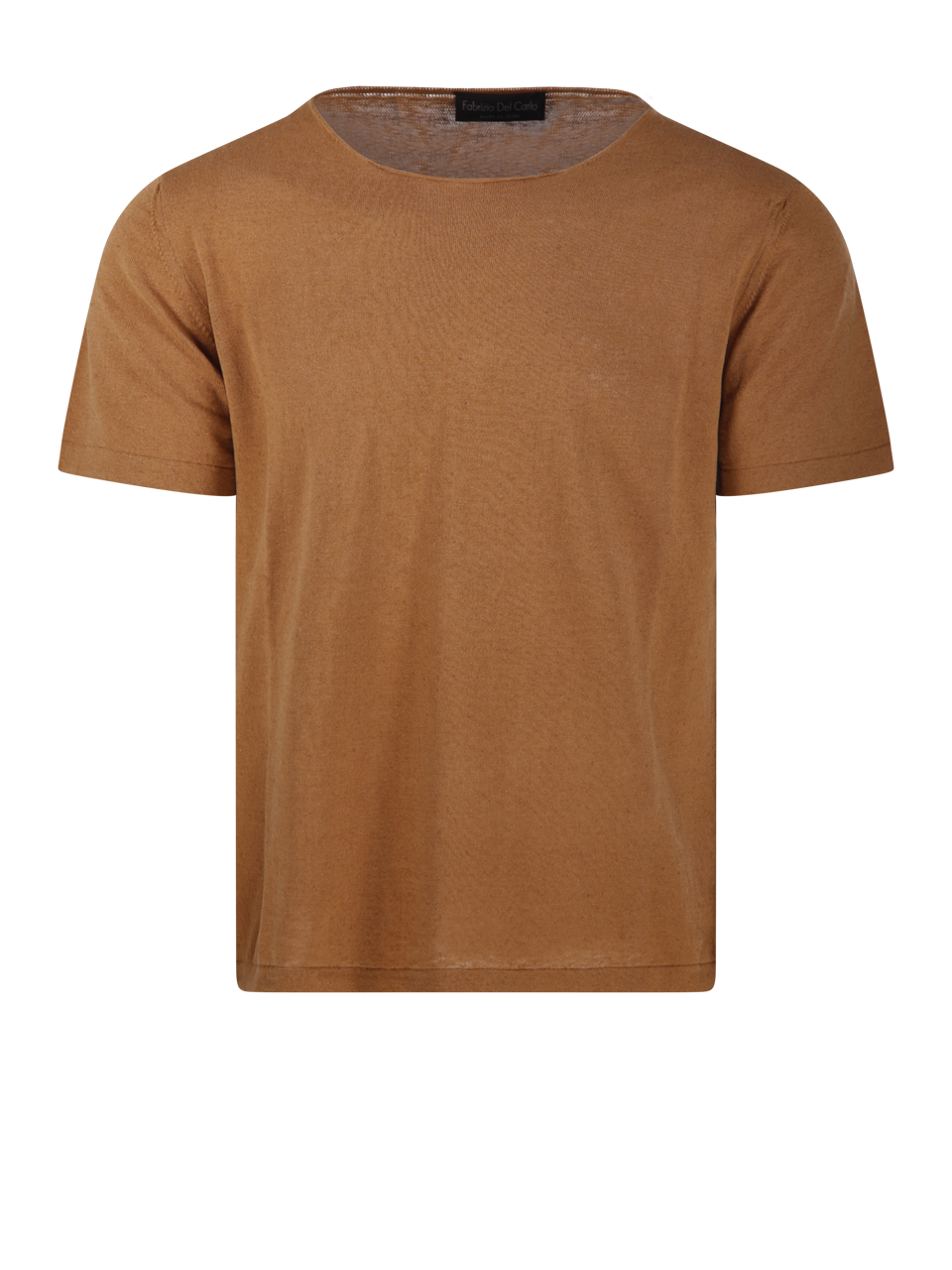 MEN FABRIZIO DEL CARLO BROWN COTTON ROUND NECK T-SHIRT