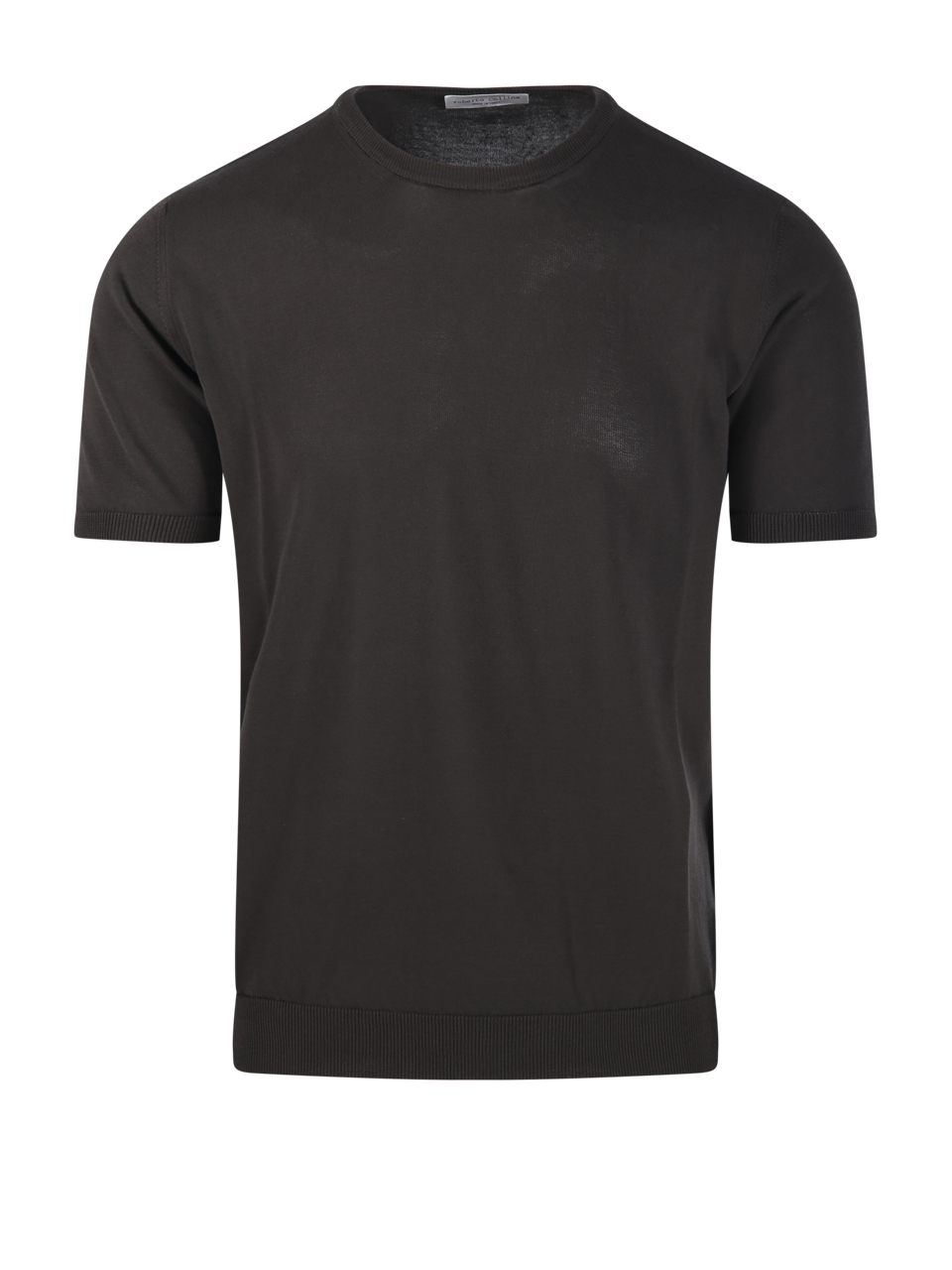 MEN ROBERTO COLLINA BROWN COTTON T-SHIRT 