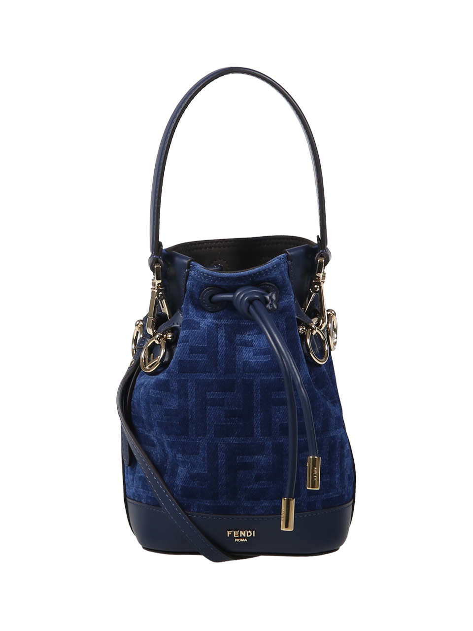 WOMAN FENDI BLUE LEATHER MINI MON TRESOR SATCHEL BAG