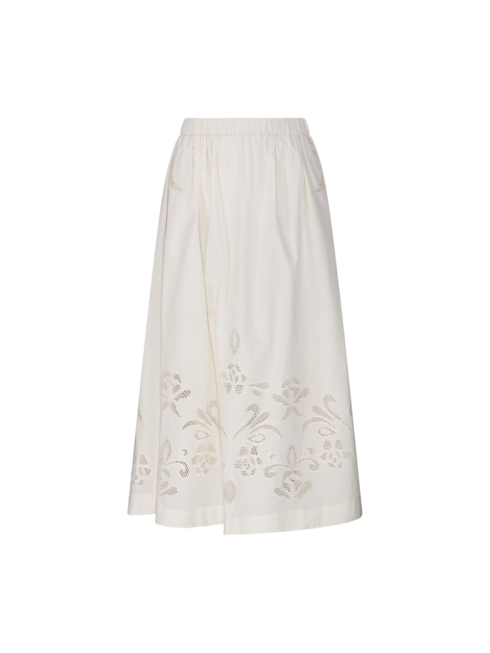 WOMAN FORTE FORTE WHITE COTTON LUNAMARIS SKIRT