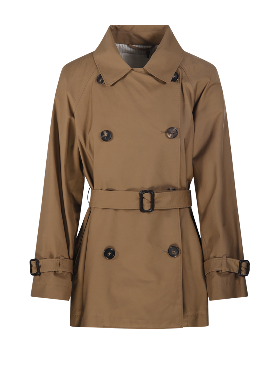 WOMAN MAXMARA THE CUBE BROWN COTTON CALLE SHORT TRENCH