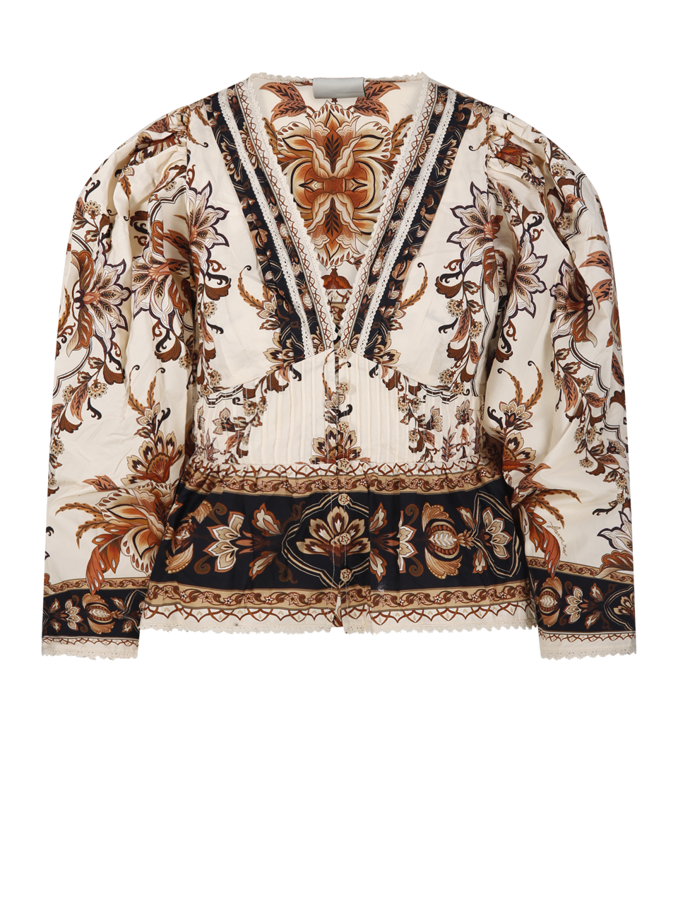 WOMAN FARM RIO NUDE COTTON MAJESTIC GARDEN SAND BLOUSE