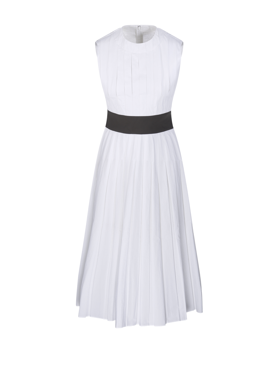 WOMAN TORY BURCH WHITE COTTON PLEATED POPLIN DRESS