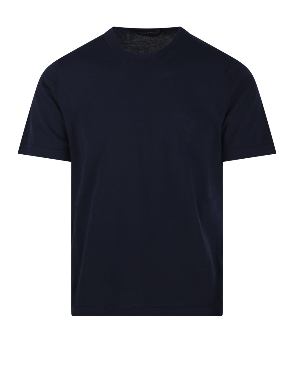 MEN FABRIZIO DEL CARLO BLUE COTTON ROUND NECK T-SHIRT