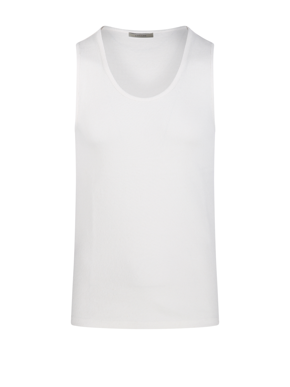 MEN LEMAIRE WHITE COTTON RIB TANK TOP