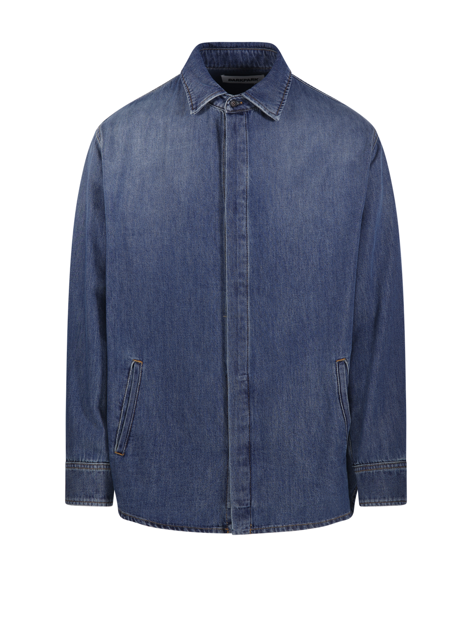 UOMO DARKPARK CAMICIA A MANICHE LUNGHE ETHAN IN COTONE BLU 