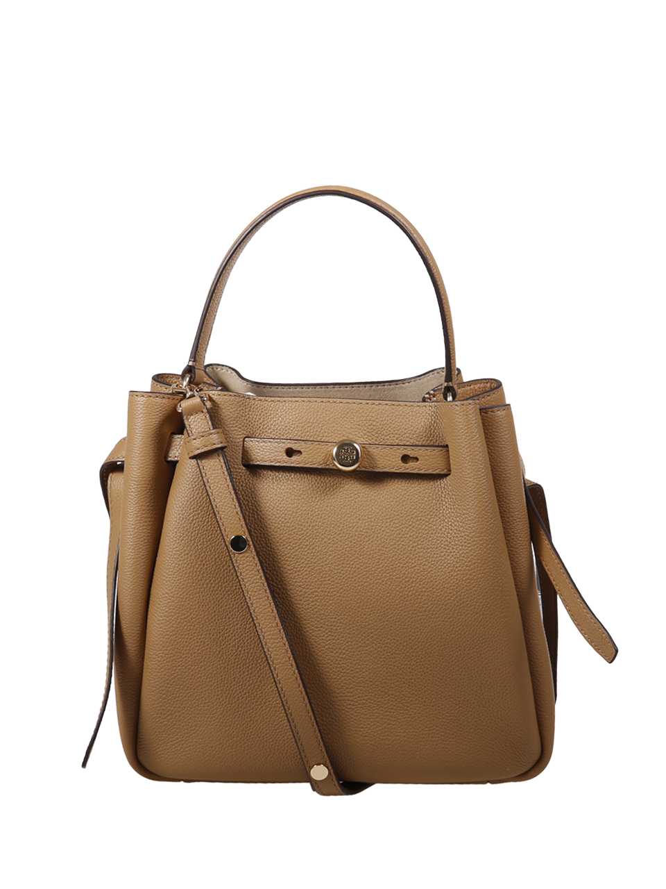 WOMAN TORY BURCH BROWN LEATHER ROMY BUCKET BAG