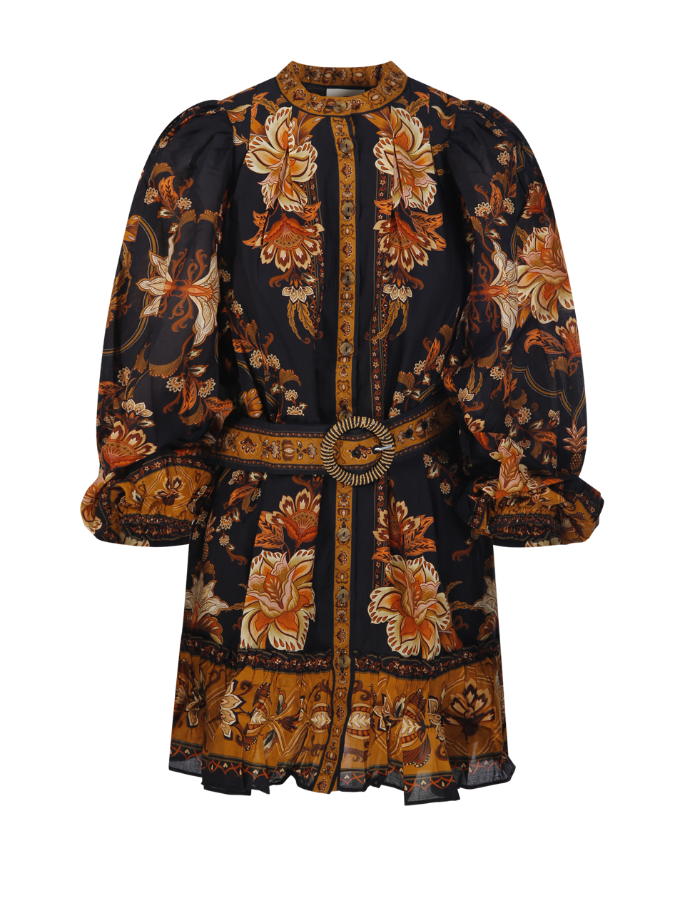 WOMAN FARM RIO BLACK COTTON MAJESTIC GARDEN BLACK MINI DRESS