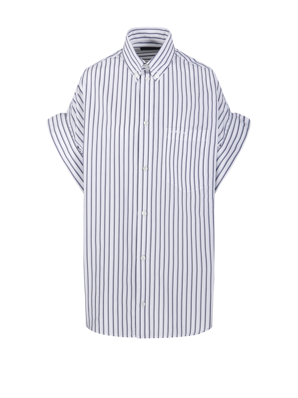 WOMAN BALENCIAGA WHITE COTTON TUCKED SLEEVE SHIRT