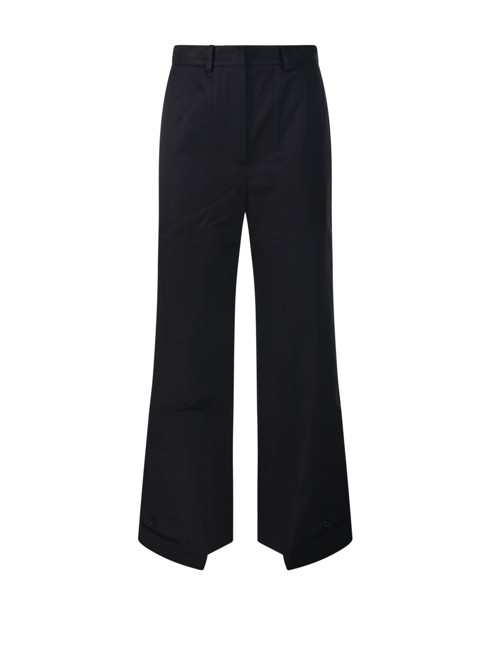 WOMAN RE CODE BLACK COTTON LAYERED WAIST PANEL DETAIL HEM PANT