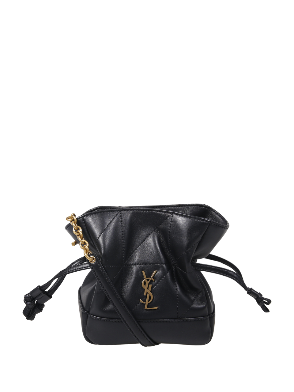 WOMAN SAINT LAURENT BLACK LEATHER JAMIE MINI SHOULDER POUCH