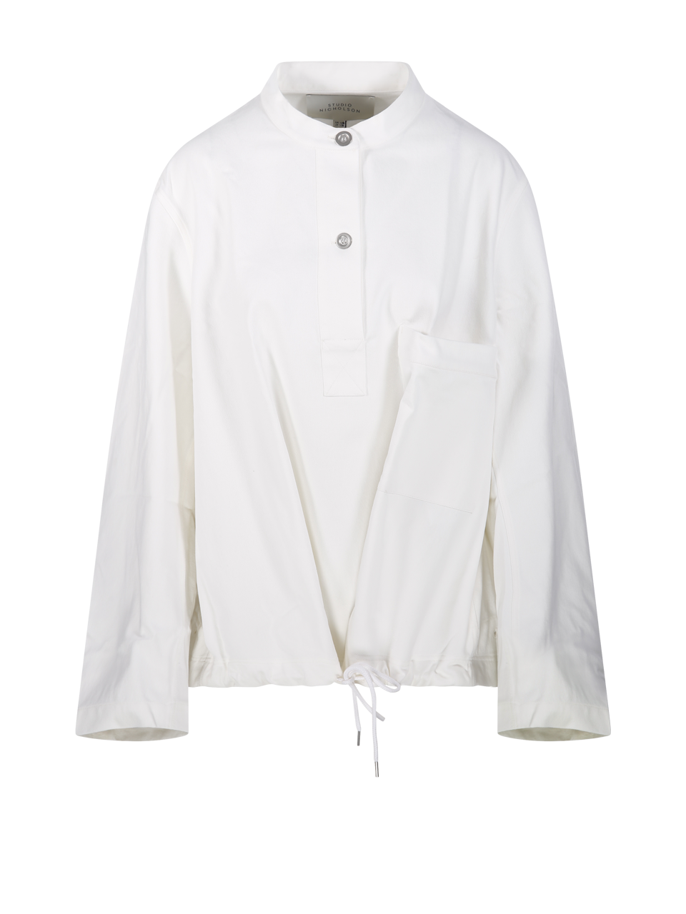 WOMAN STUDIO NICHOLSON WHITE COTTON PULL OVER UTILITY SHIRT