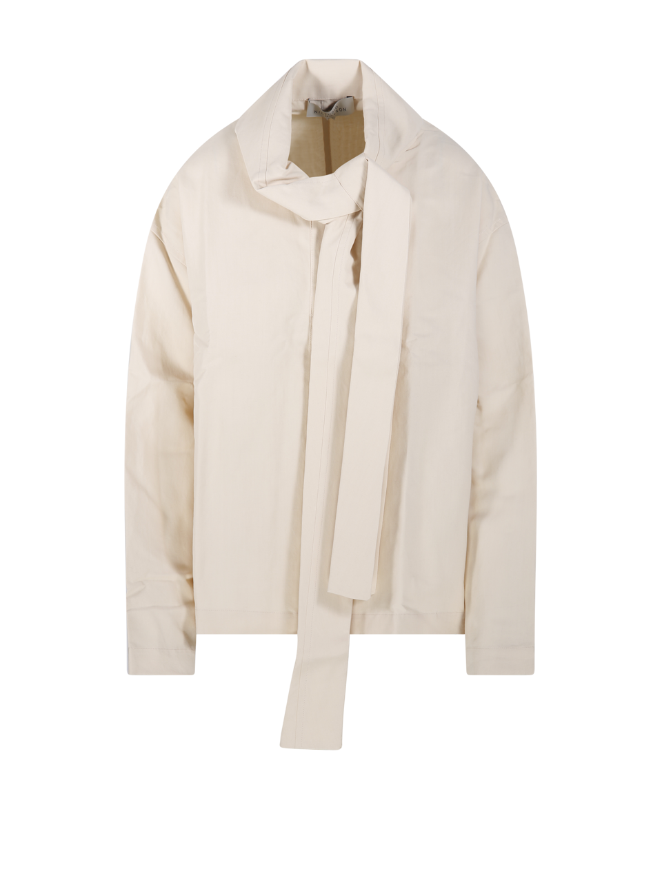 WOMAN STUDIO NICHOLSON IVORY MODAL TIE NECK TOP