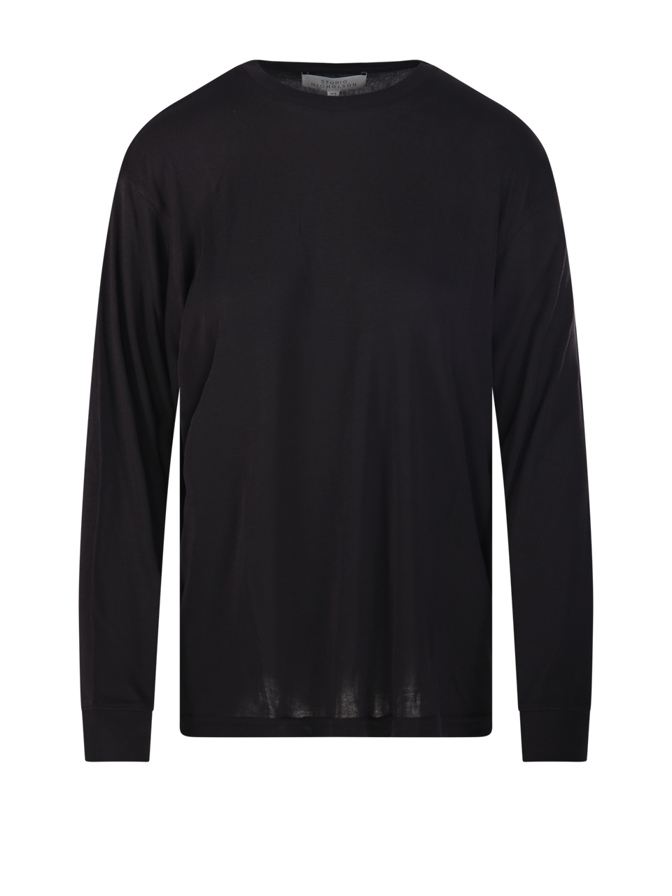 WOMAN STUDIO NICHOLSON BLACK LYOCELL LONG SLEEVE T-SHIRT
