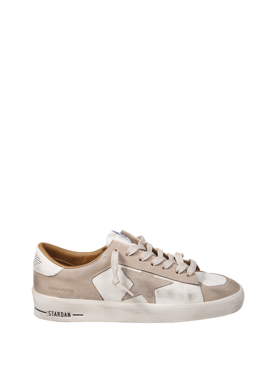 MEN GOLDEN GOOSE NUDE LEATHER STARDAN SNEAKERS 