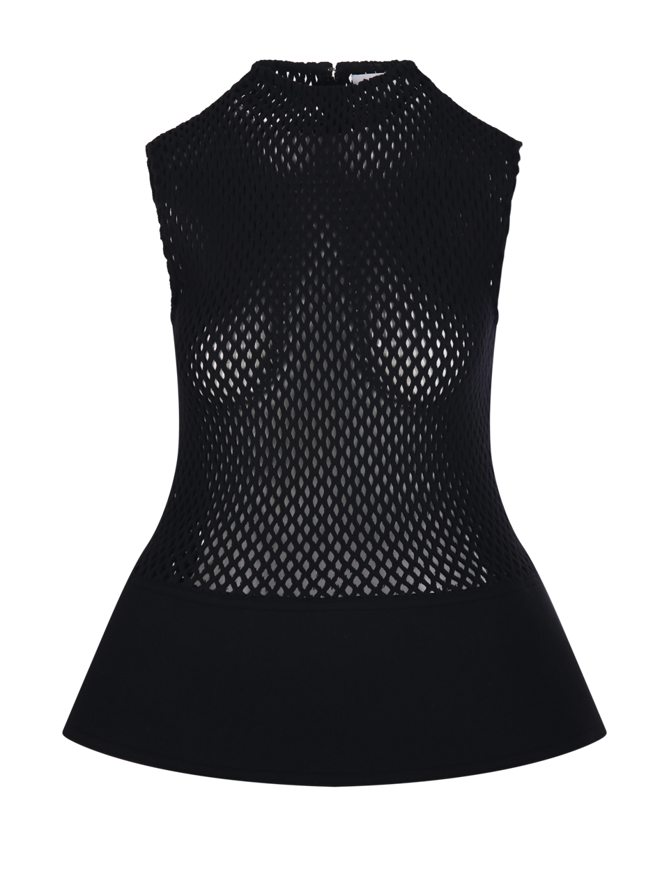 WOMAN ALAIA BLACK VIRGIN WOOL RUFFLE HEM TOP