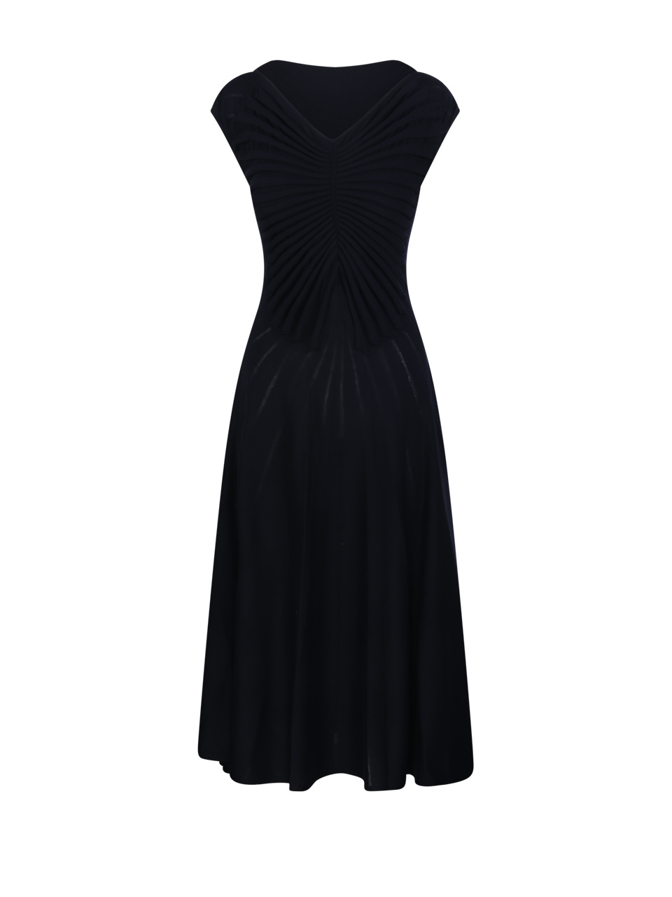 WOMAN ALAIA BLACK VIRGIN WOOL V SCULPT DRESS
