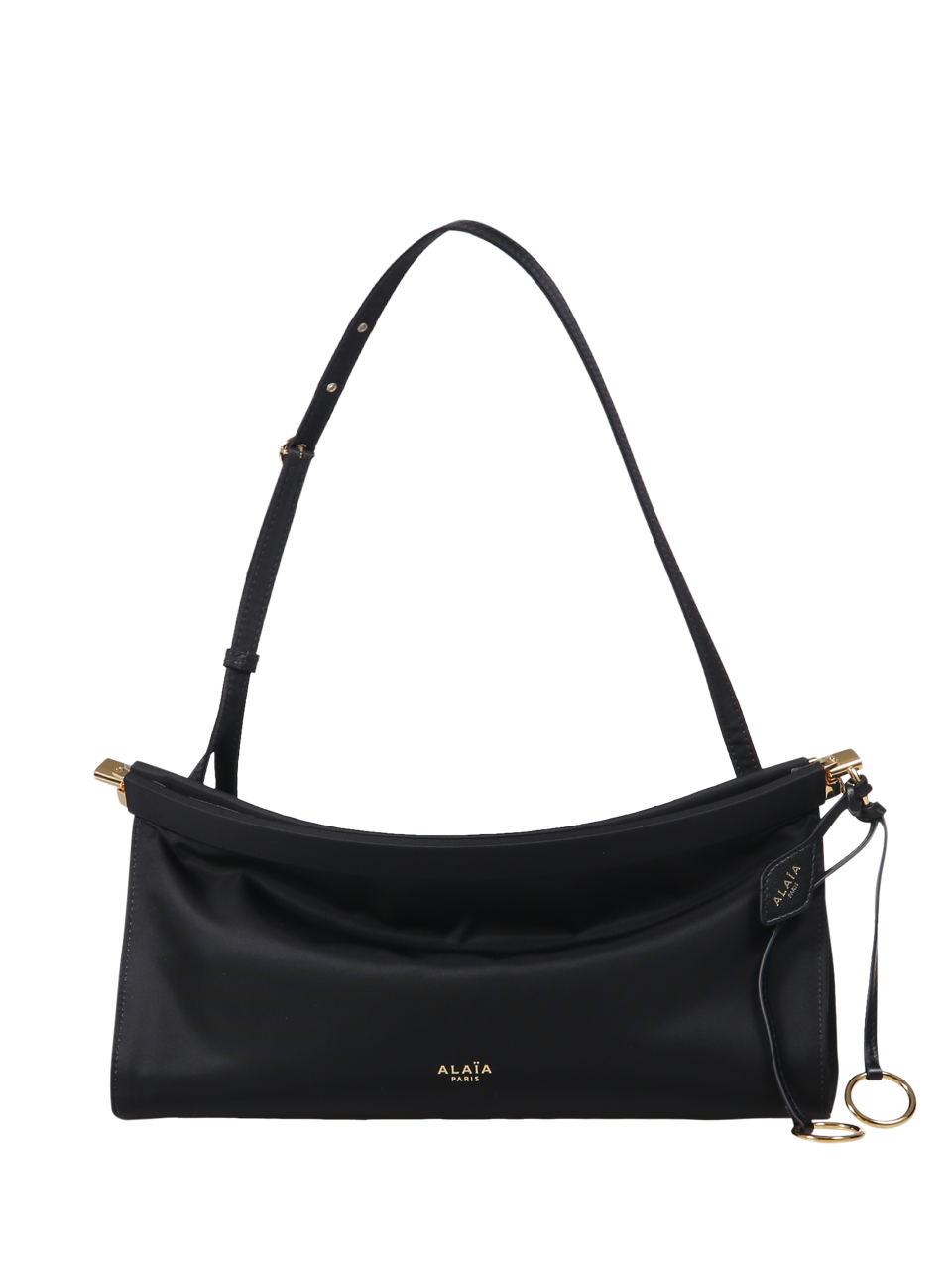 WOMAN ALAIA BLACK NYLON EAST WEST M BAG