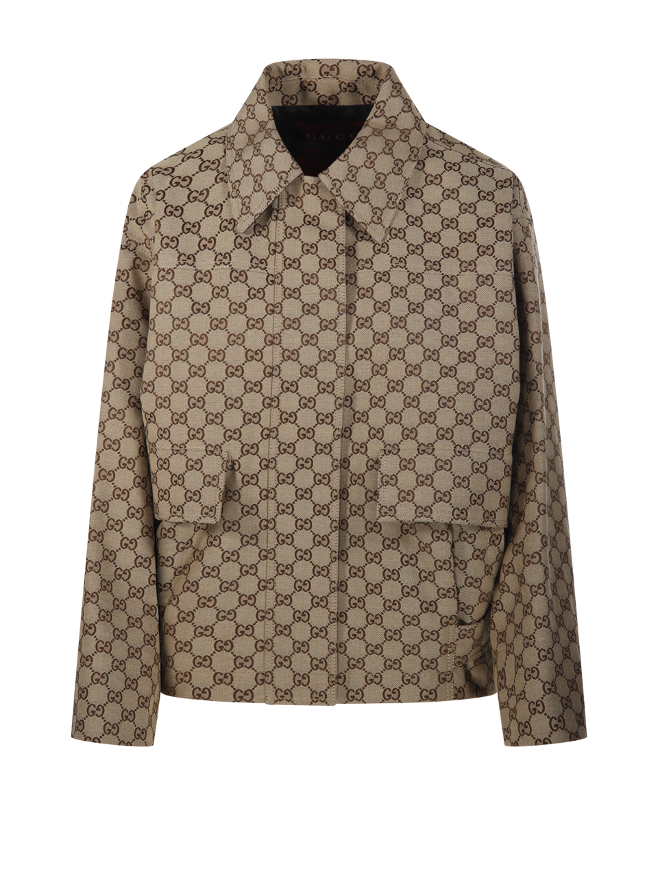 WOMAN GUCCI BEIGE COTTON BOMBER JACKET